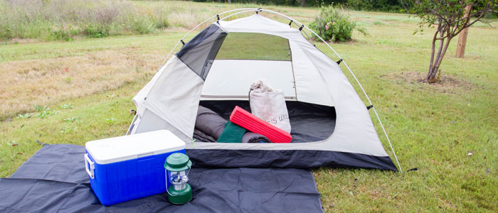 Tent and camping accessories for two people